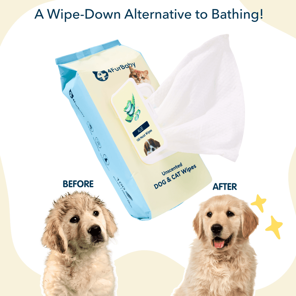 Plant-Based Dog & Cat Grooming Wipes  Hypoallergenic Pet Wipes  4FurBaby