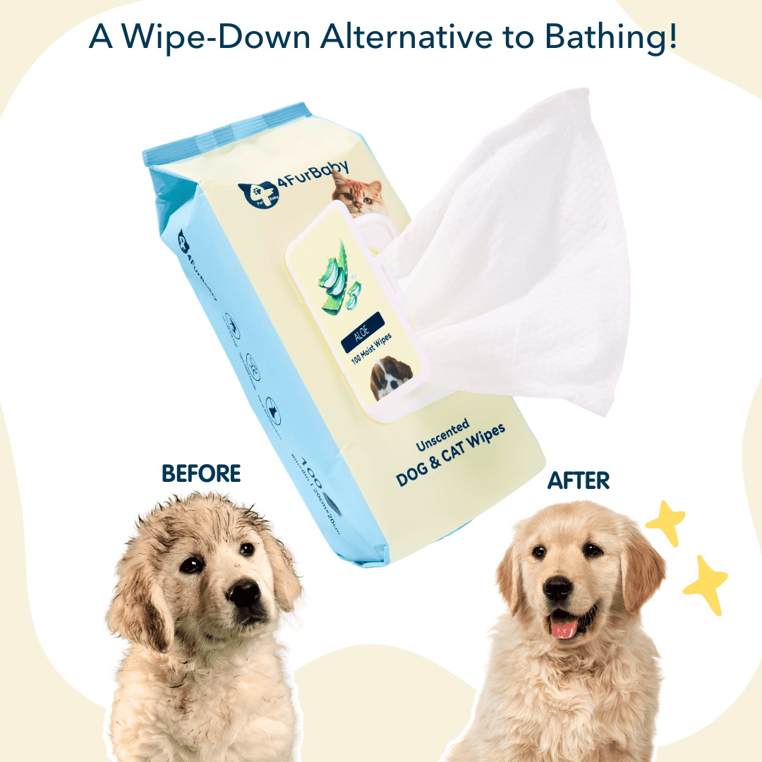 Plant-Based Dog & Cat Grooming Wipes  Hypoallergenic Pet Wipes  4FurBaby