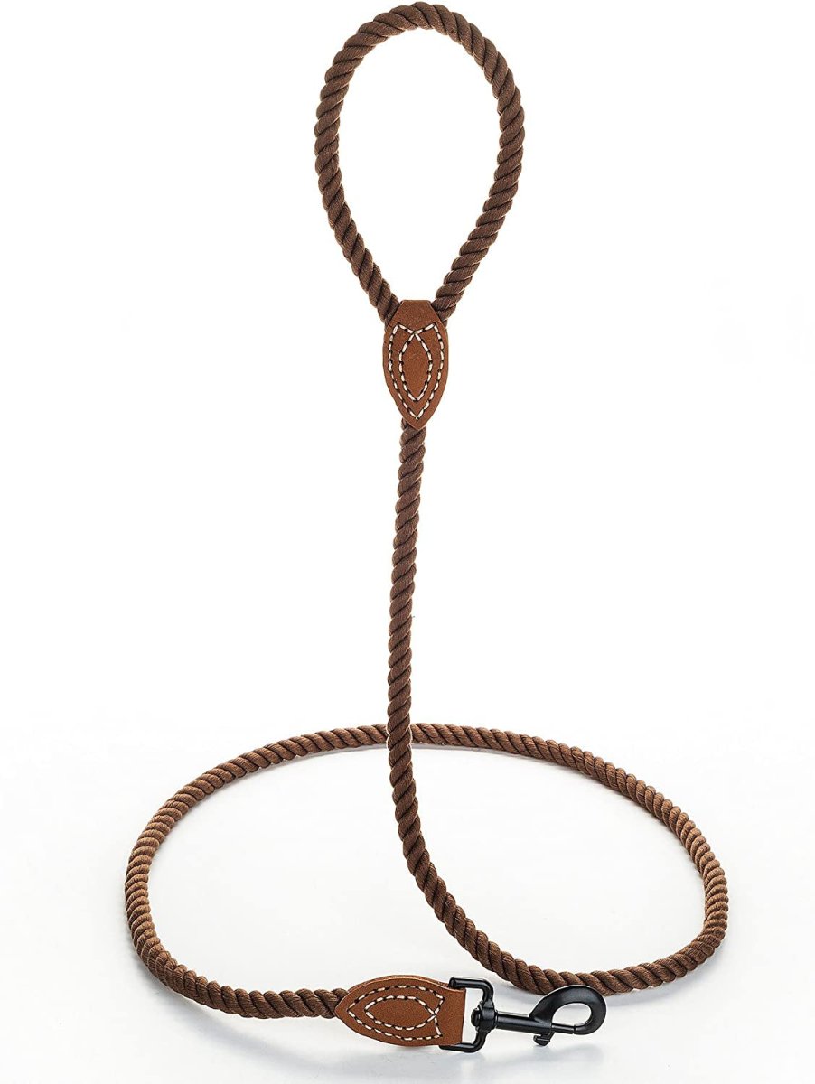 4 feet rope dog leach with lather handle