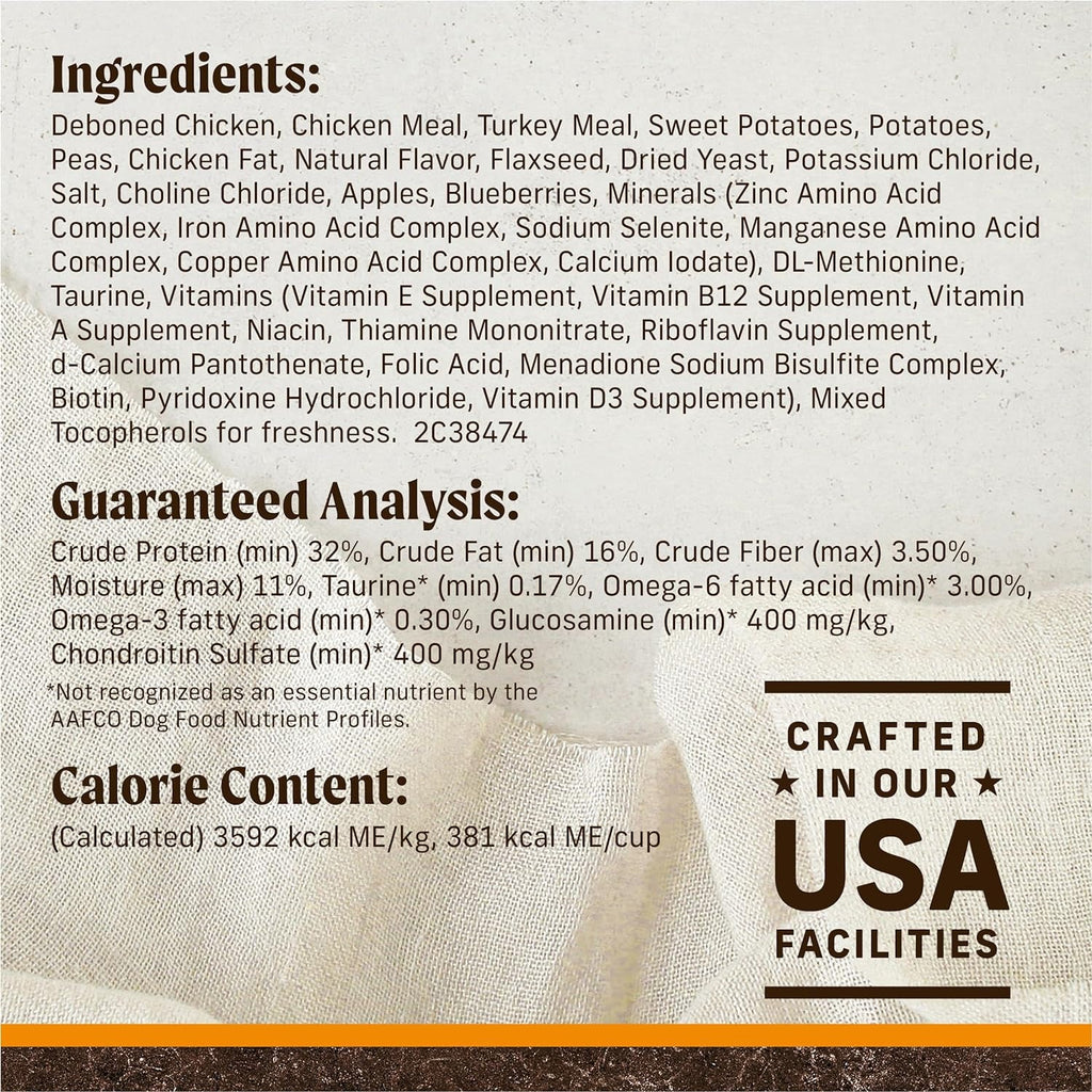 Wholesome and Natural Kibble with Real Chicken and Sweet Potato