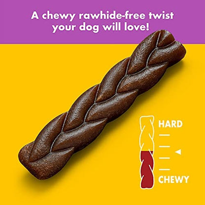 5-Inch Dog Chew Braids, Made in the USA, All Natural Rawhide-Free Highly-Digestible Treats, Bacony Sizzle - 14 Count